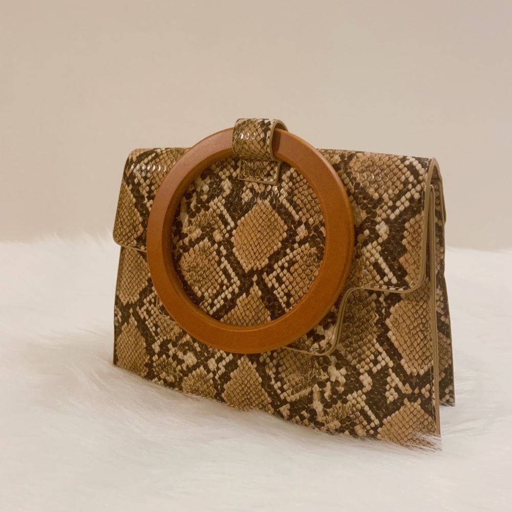 * SOLD *Charlotte Faux Alligator Skin Top Handbag - Picture 2 of 2